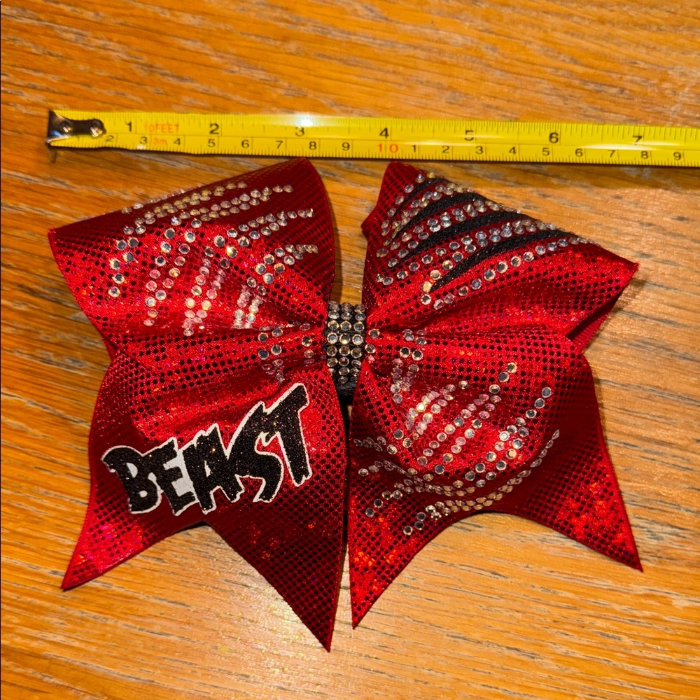 Beast Red Cheer Hair Bow for Kids